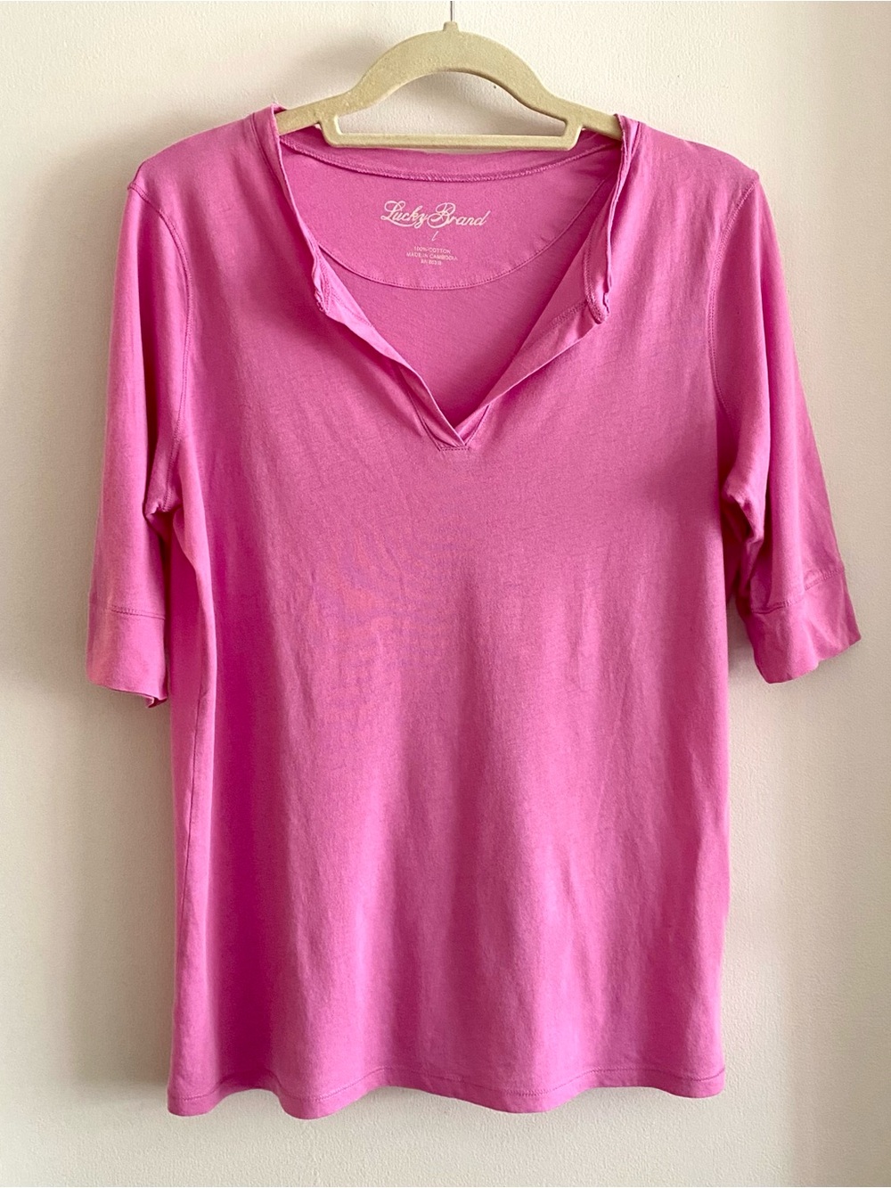 Lucky Brand Women's Pink Short Sleeve Top size L